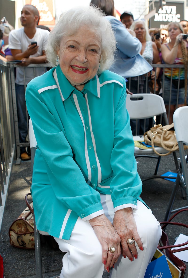 Betty White attends the ceremony where actress Valerie Bertinelli was honored with a star on the Walk of Fame in Hollywood