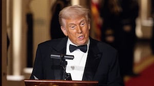 President Donald Trump speaks during the National Governors Association Evening Dinner and Reception in the East Room of the White House on Feb. 22.
