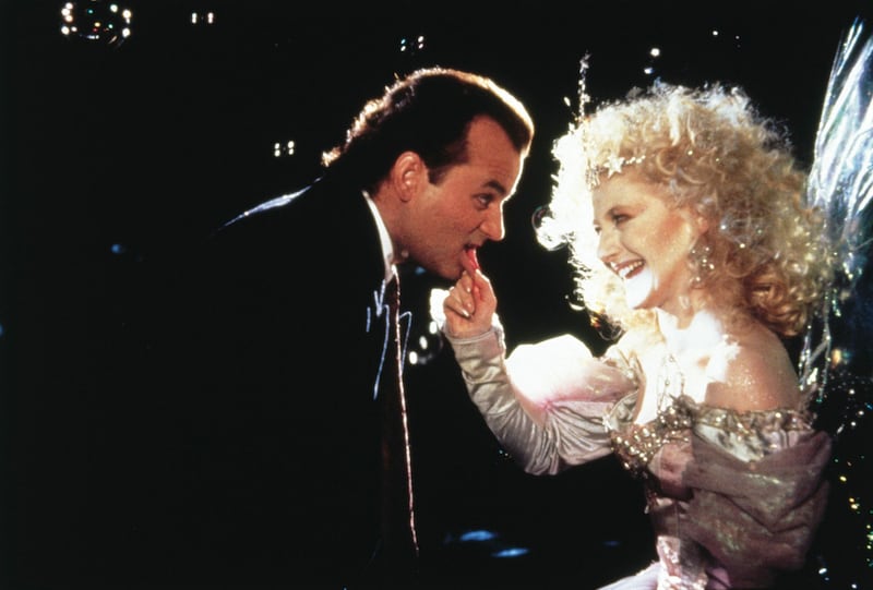 A still from Scrooged with Bill Murray.