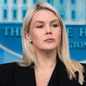 Karoline Leavitt, White House press secretary, holds a briefing on April 27, 2026, addressing the White House Correspondents' Association shooting and other issues.