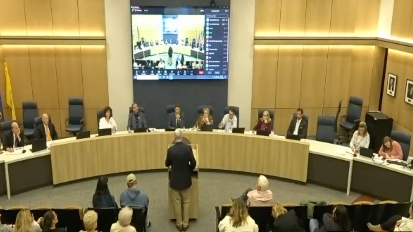 Bristol residents address the city council meeting.