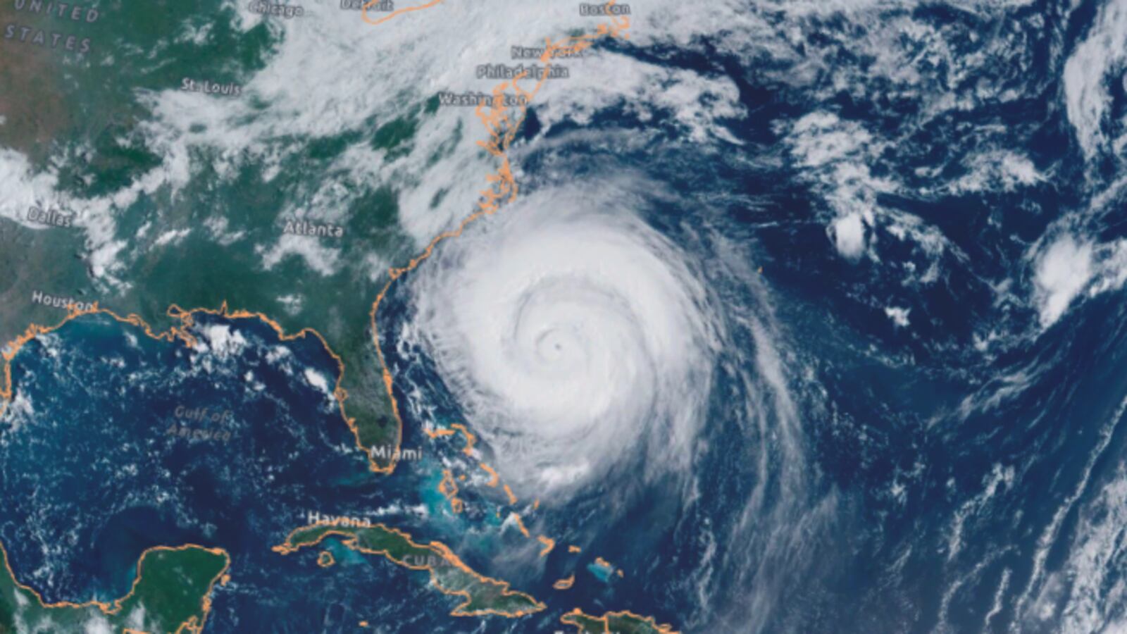 NOAA footage shows Hurricane Erin on Aug 20