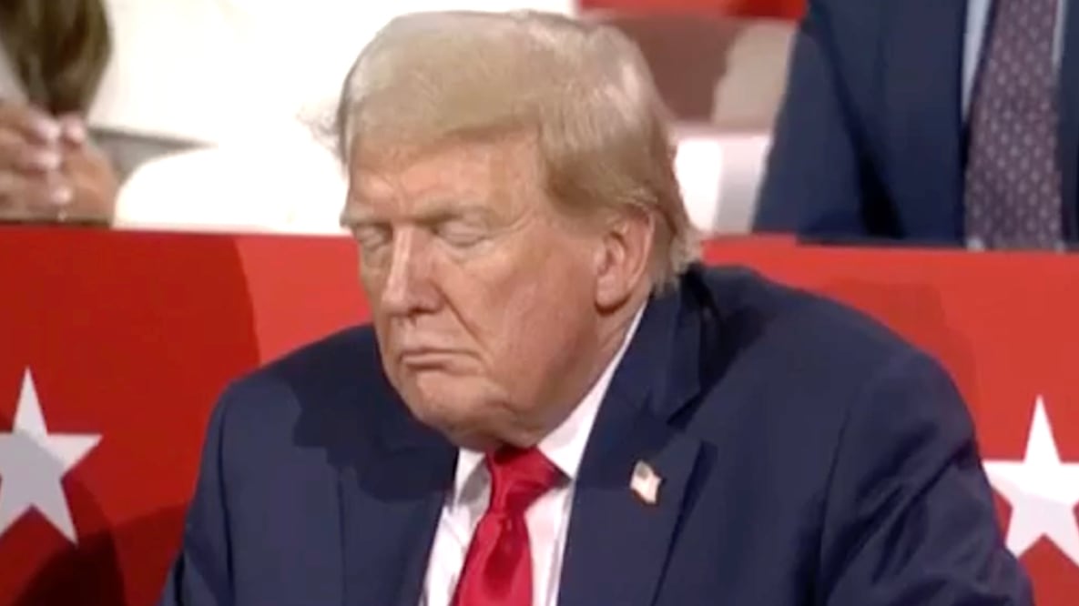 Was Donald Trump sleeping at the RNC?