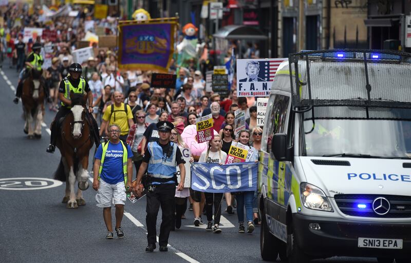 Donald Trump's visit to Scotland in 2018.