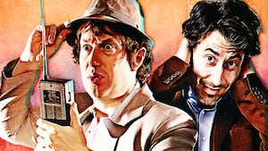 A photo illustration of Jay McCarrol and Matt Johnson in Nirvanna the Band the Show the Movie.