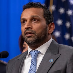 FBI Director Kash Patel speaks during a news conference at the Department of Justice to discuss the arrest of man in connection with pipe bombs placed near the Democratic and Republican party headquarters on the eve of the January 6, 2021 US Capitol riot, in Washington, DC, on December 4, 2025.