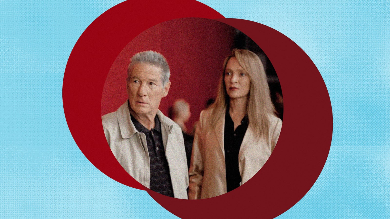 A photo illustration showing Richard Gere and Uma Thurman in Oh, Canada.