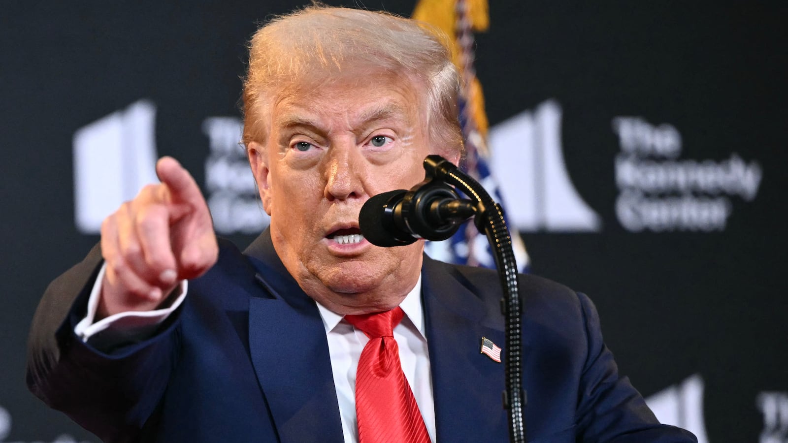 US President Donald Trump speaks during the unveiling of the Kennedy Center Honors nominees on August 13, 2025, at the Kennedy Center in Washington, DC. (Photo by Mandel NGAN / AFP) (Photo by MANDEL NGAN/AFP via Getty Images)