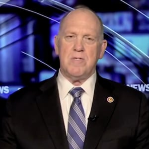 A split screen of Will Cain and Tom Homan on Fox News.