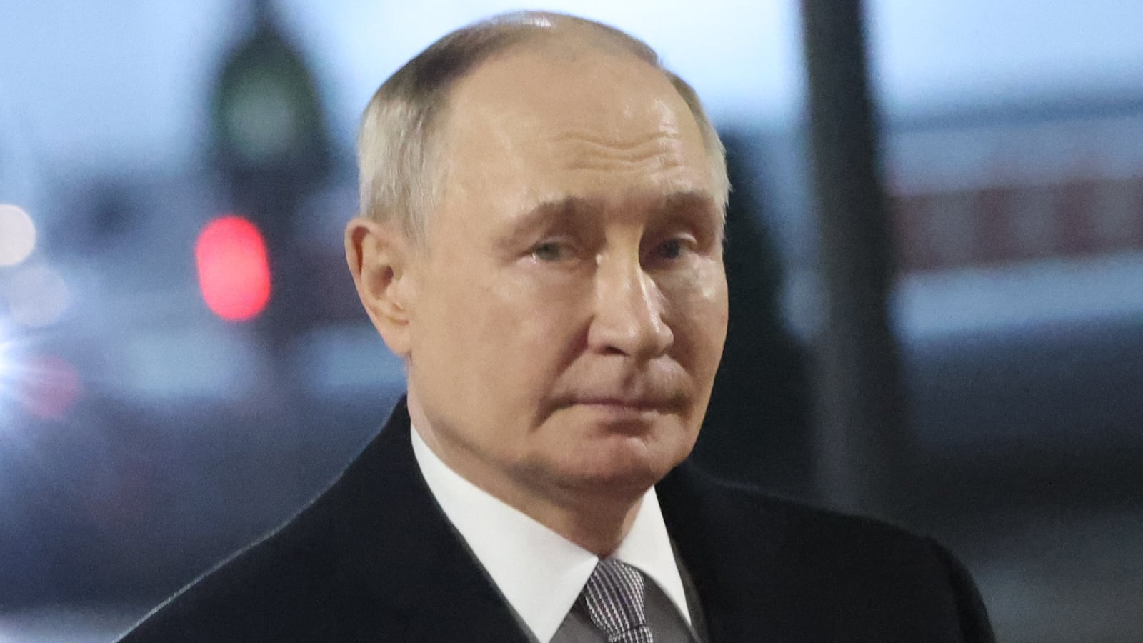 Russian President Vladimir Putin arrives to a wreath laying ceremony at the Victory Square, on November 25, 2025 in Bishkek, Kyrgyzstan.