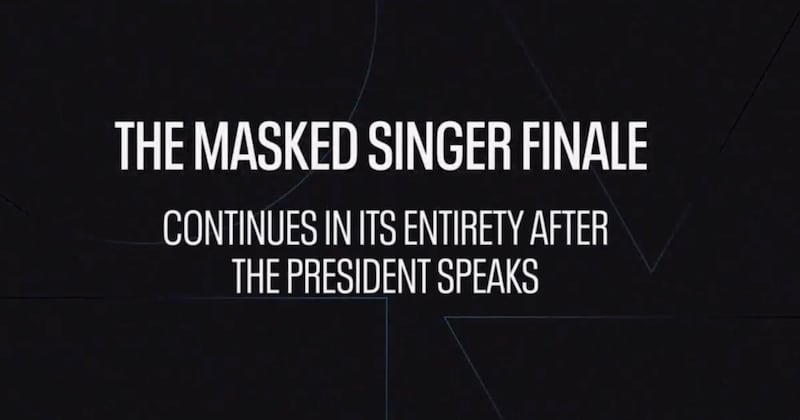 The Masked Singer apologizes for interrupting the finale for President Trump.
