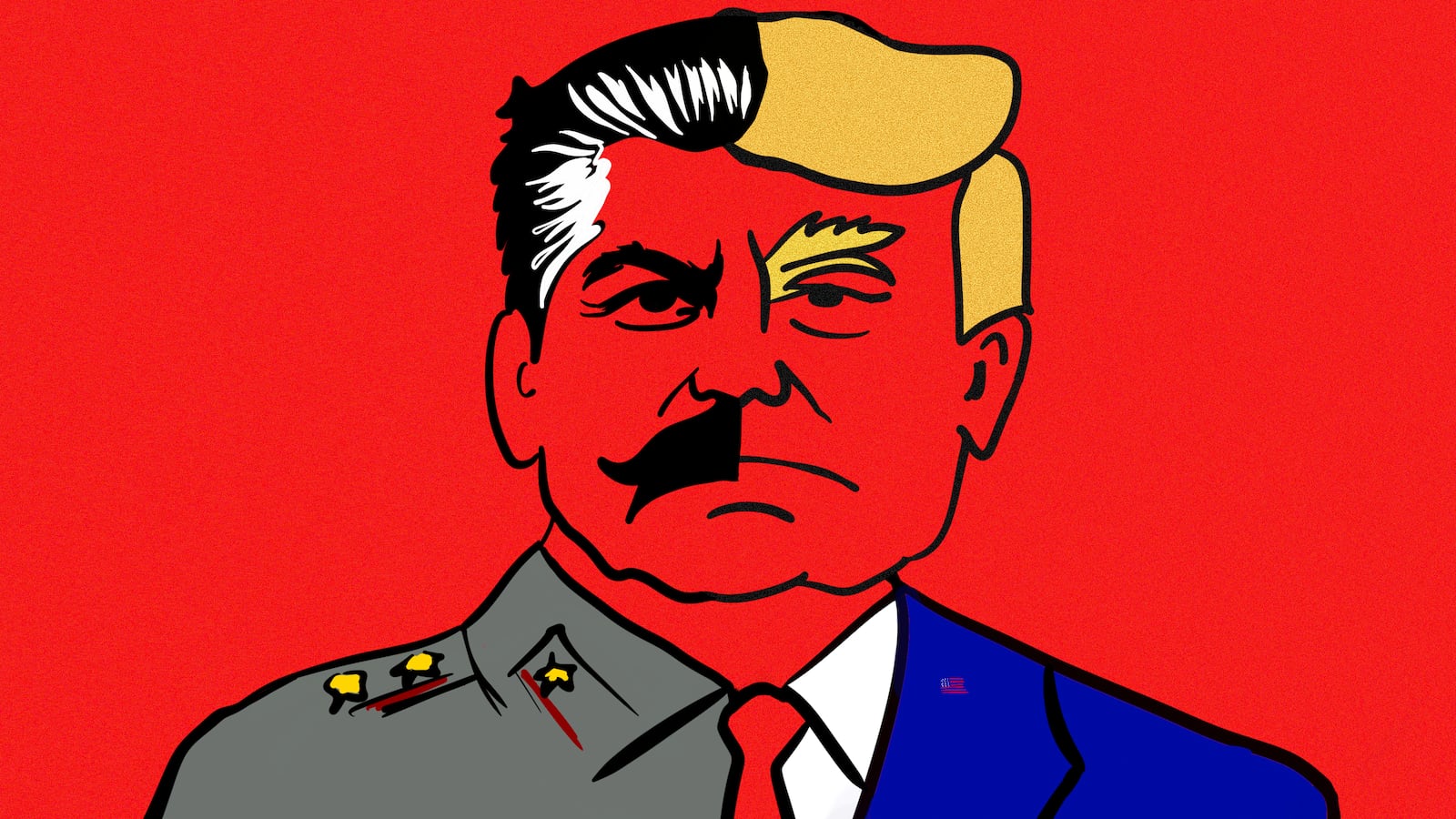 Stalin, Donald Trump illustration