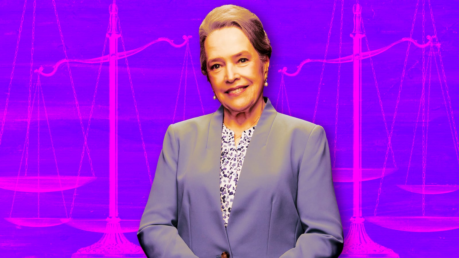 A photo illustration of Kathy Bates in Matlock on CBS