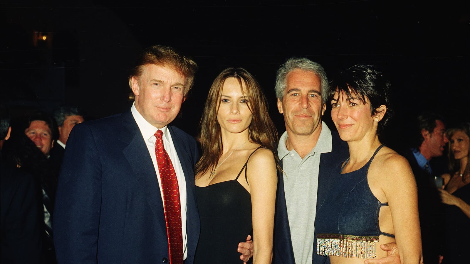 The foursome were photographed at Mar-a-Lago in Feb. 2000. Melania Trump has denied having a relationship with Epstein and Maxwell.