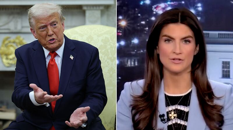 Donald Trump, left, and CNN anchor Kaitlan Collins.