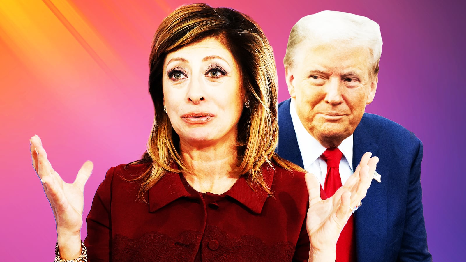 Maria Bartiromo, Donald Trump illustration