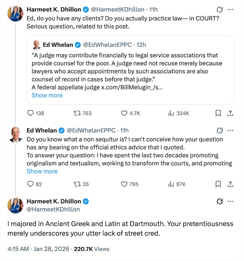 Dhillon's amusing self-own in full.