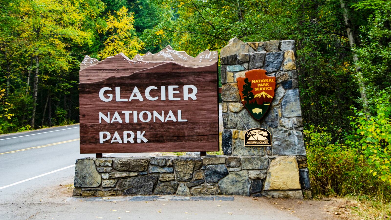 A photo of the Glacier National Park entrance.