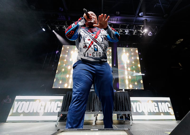 inger Young M.C. performs on stage during the 'I Love The 90's Tour' at Abbotsford Centre on April 22, 2017