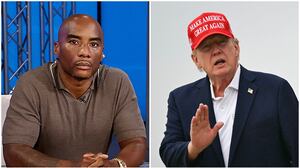 Side by side Trump and Charlamagne tha God