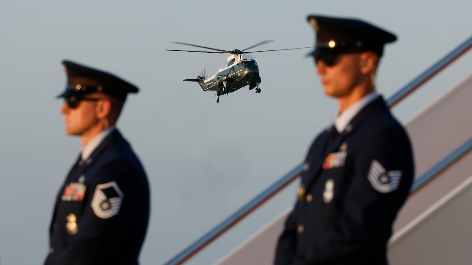JOINT BASE ANDREWS, MD - SEPTEMBER 22: Marine One carrying U.S. President Donald Trump arrives at Joint Base Andrews on September 22, 2025 in Joint Base Andrews, Maryland. President Trump is traveling to New York to attend the U.N. General Assembly. (Photo by Chip Somodevilla/Getty Images)