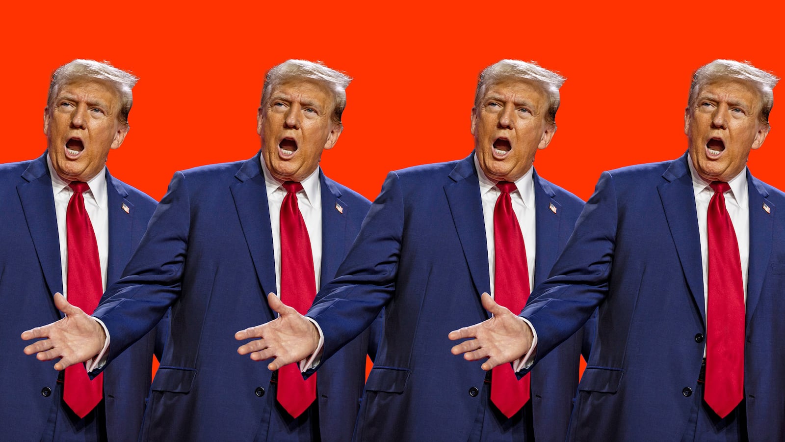 A photo illustration of Donald Trump