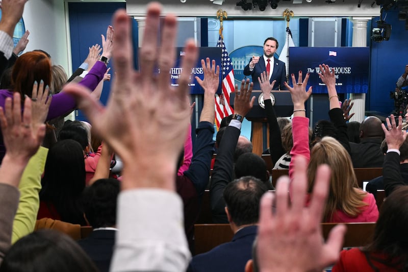 Vice President JD Vance told the White House press corps Thursday that “many people in this room have been lying about this attack.”