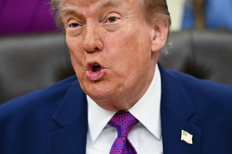 President Donald Trump speaks during a Maternal Healthcare Event in the Oval Office of the White House on May 11, 2026.