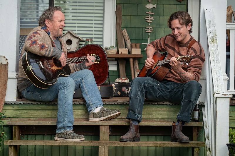 (L-R) Colm Meaney as Ethan and Lewis Pullman as Cameron.