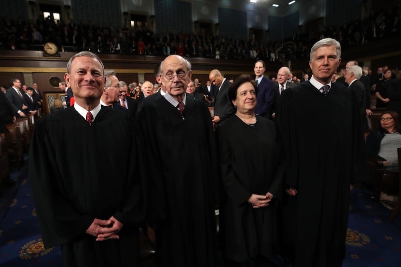 Justices John Roberts, Stephen Breyer, Elena Kagan, and Neil Gorsuch.