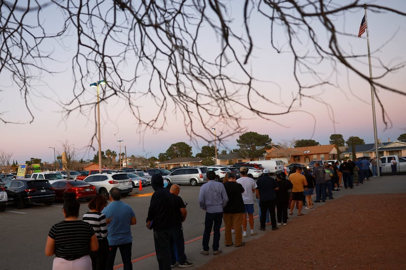 Voter line in texas midterm primary election