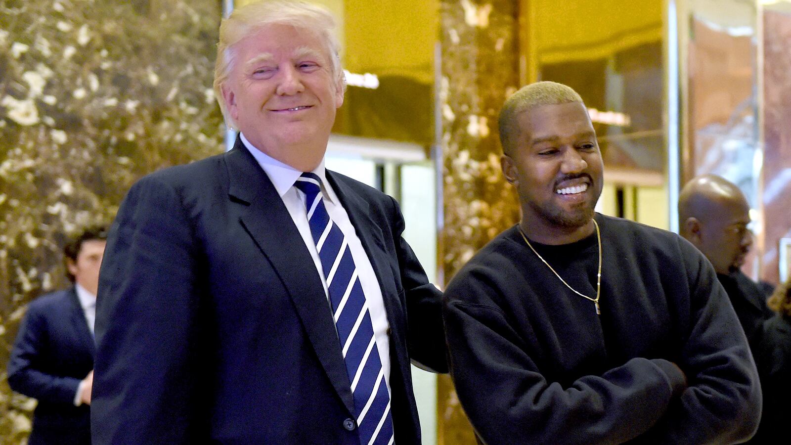 Kanye West and Donald Trump in 2016.