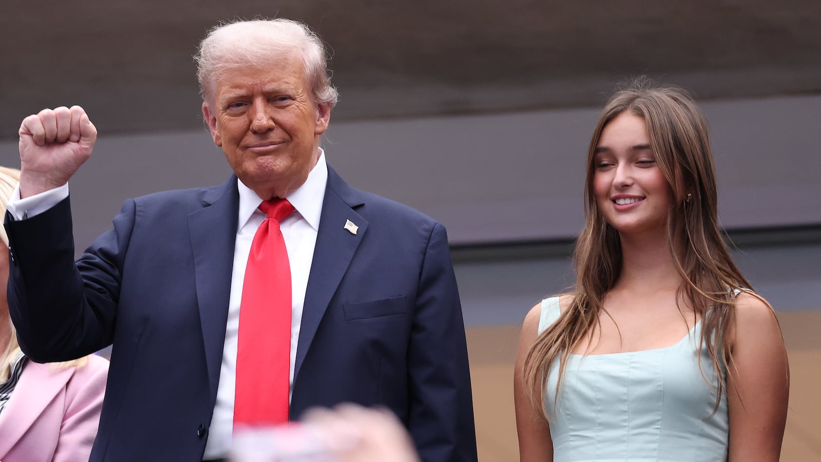 U.S. President Donald Trump and granddaughter Arabella Kushner attend the Men's Singles Final match between Jannik Sinner of Italy and Carlos Alcaraz of Spain on Day Fifteen of the 2025 US Open at USTA Billie Jean King National Tennis Center on September 07, 2025.