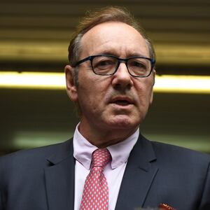 Kevin Spacey speaks to press at Southwark Crown Court in London, England. Photo by Chris J Ratcliffe/Getty Images