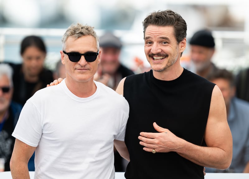Joaquin Phoenix and Pedro Pascal during the "Eddington" photocall 2025