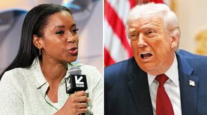 ABC reporter Rachel Scott and Donald Trump.