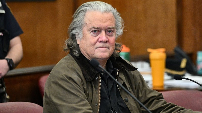 Steve Bannon, former advisor to U.S. President Donald Trump, attends a hearing at Manhattan Criminal Court.