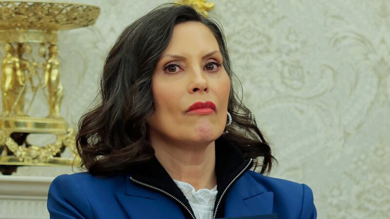 Michigan Gov. Gretchen Whitmer frowning.
