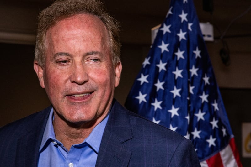 Texas Attorney General Ken Paxton appears during a rally for his senatorial campaign at George’s Banquet Hall in Waco, Texas, U.S. March 2, 2026. REUTERS/Kaylee Greenlee