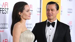HOLLYWOOD, CA - NOVEMBER 05: Angelina Jolie and Brad Pitt attend the premiere of "By the Sea" at the 2015 AFI Fest at TCL Chinese 6 Theatres on November 5, 2015 in Hollywood, California.