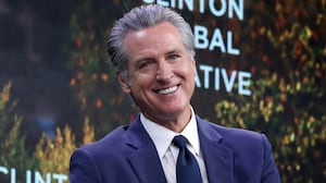 NEW YORK, NEW YORK - SEPTEMBER 24: California Gov. Gavin Newsom speaks onstage during the Clinton Global Initiative 2025 Annual Meeting at New York Hilton Midtown on September 24, 2025 in New York City. (Photo by JP Yim/Getty Images for Clinton Global Initiative)