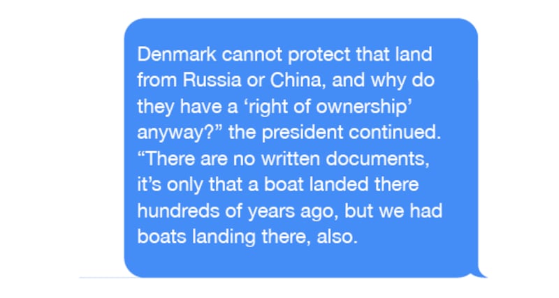 Text exchange between Norwegian Prime Minister Jonas Gahr Støre and Donald Trump
