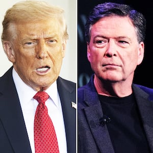 Donald Trump, James Comey, and Lindsey Halligan.