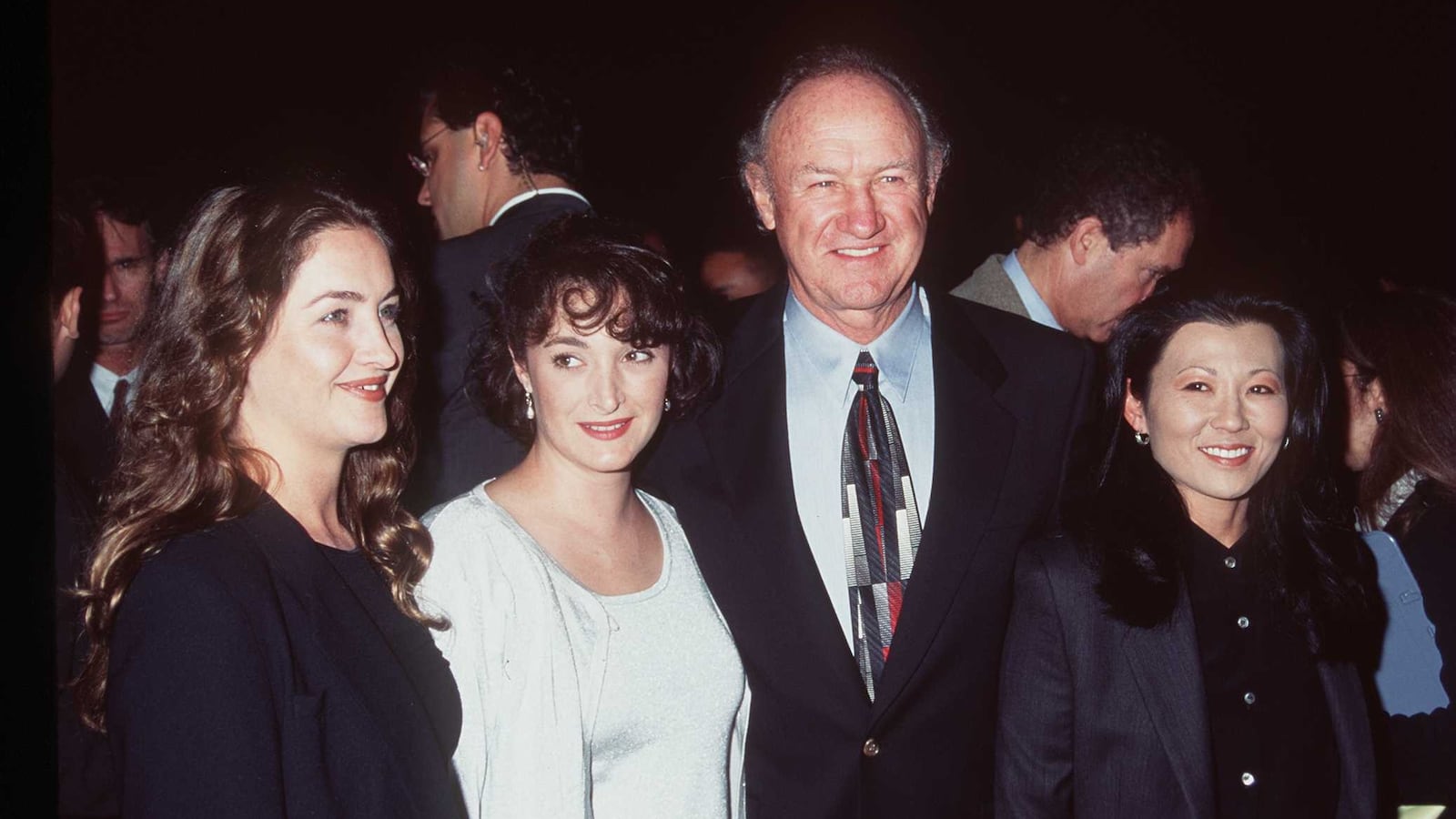 Gene Hackman, wife Betsy, Leslie, and Elizabeth at the premiere of his new movie "The Chamber."