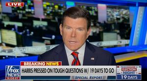 Brett Baier speaks on Fox News.