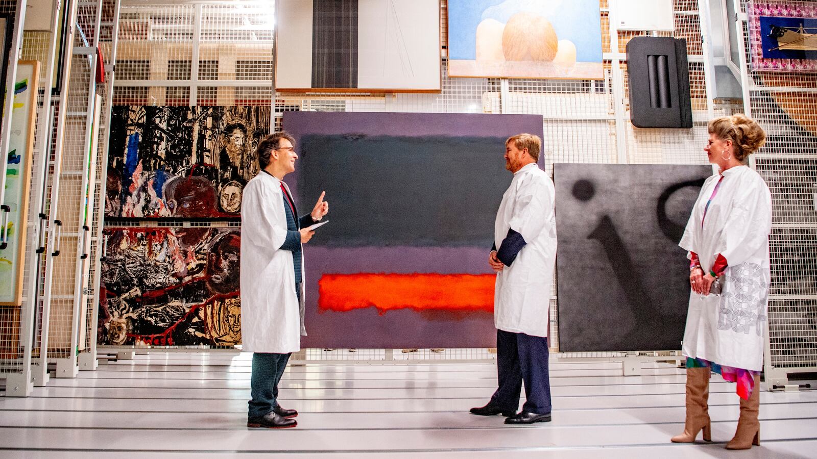 Mark Rothko's “Grey, Orange on Maroon, No. 8” in the depot of the Boijmans van Beuningen museum in Rotterdam.