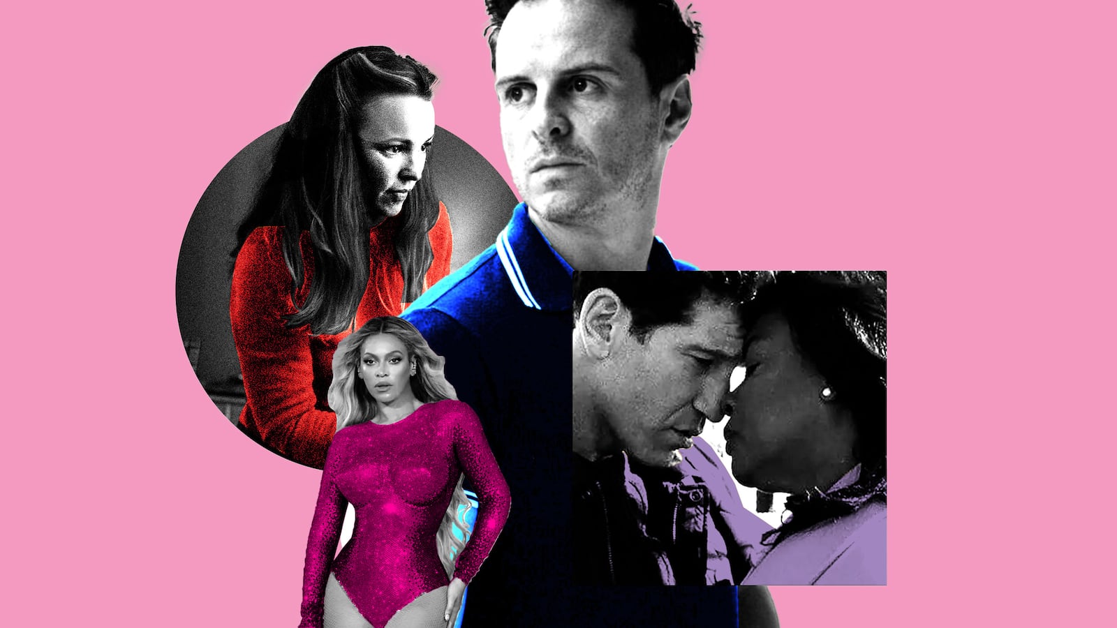 A photo illustration of Andrew Scott, Rachel McAdams, Beyonce, and Aunjanue Ellis-Taylor and Jon Bernthal