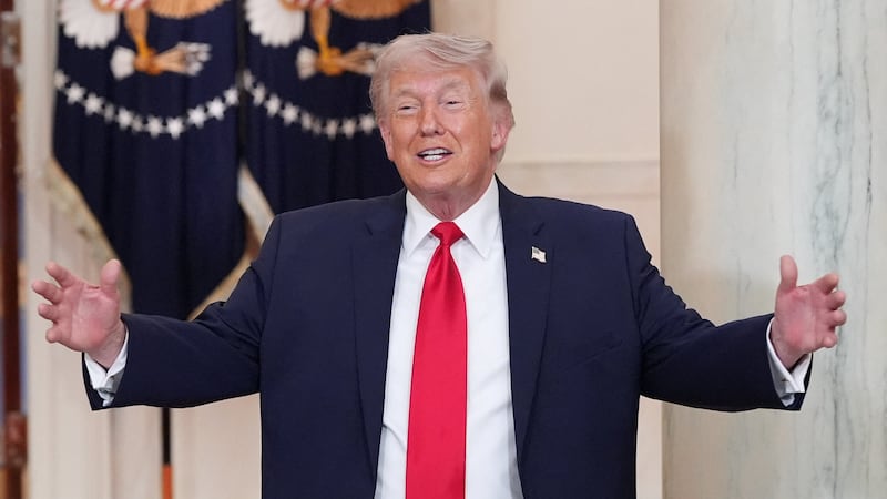 U.S. President Donald Trump gestures after delivering an address to the nation about the Iran war at the White House in Washington, D.C., U.S. April 1, 2026. Alex Brandon/Pool via REUTERS