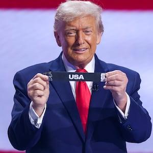 President Donald Trump admitted American football needs to find a new name so it can join the rest of the world in calling soccer football while assisting in the drawing for the FIFA World Cup 2026 Official Draw at John F. Kennedy Center for the Performing Arts on December 05, 2025 in Washington, DC.