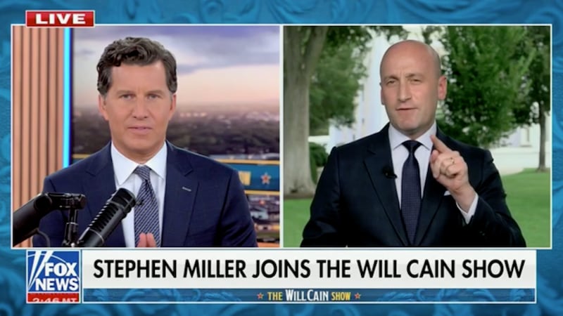 Stephen Miller talks to Will Cain on Fox News.